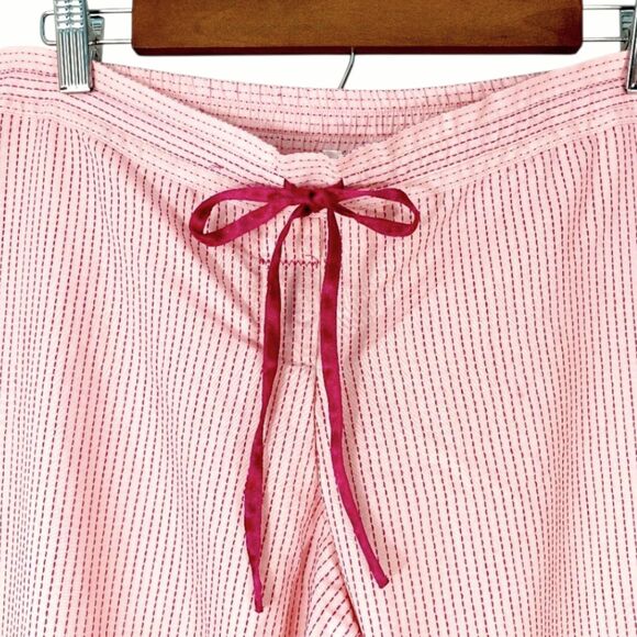 DKNY by Donna Karan Pink Magenta Embroidered Wide Leg Capri Pajama Pants Sz M - Picture 8 of 12